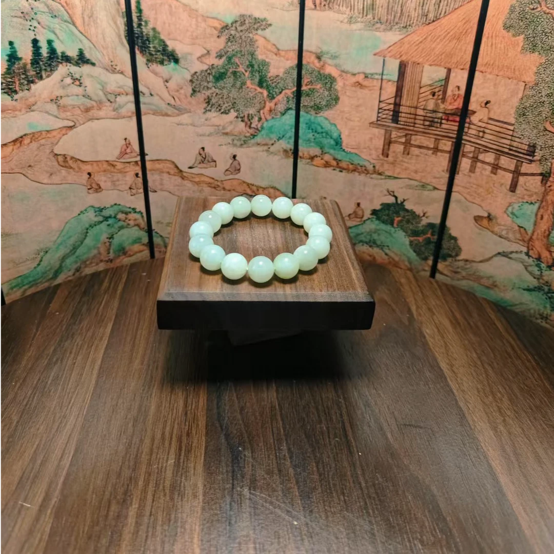 Y和田玉圆珠手串（卡10）0466
