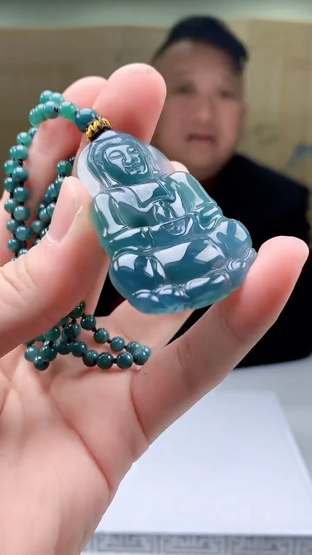 【闪购商品】定制翡翠未镶嵌4969bb-毛货挂件140赠珠链