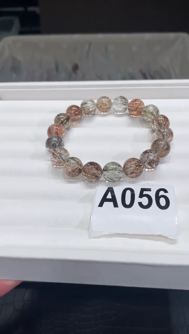 水晶手链未镶嵌A056 黑金超 12
