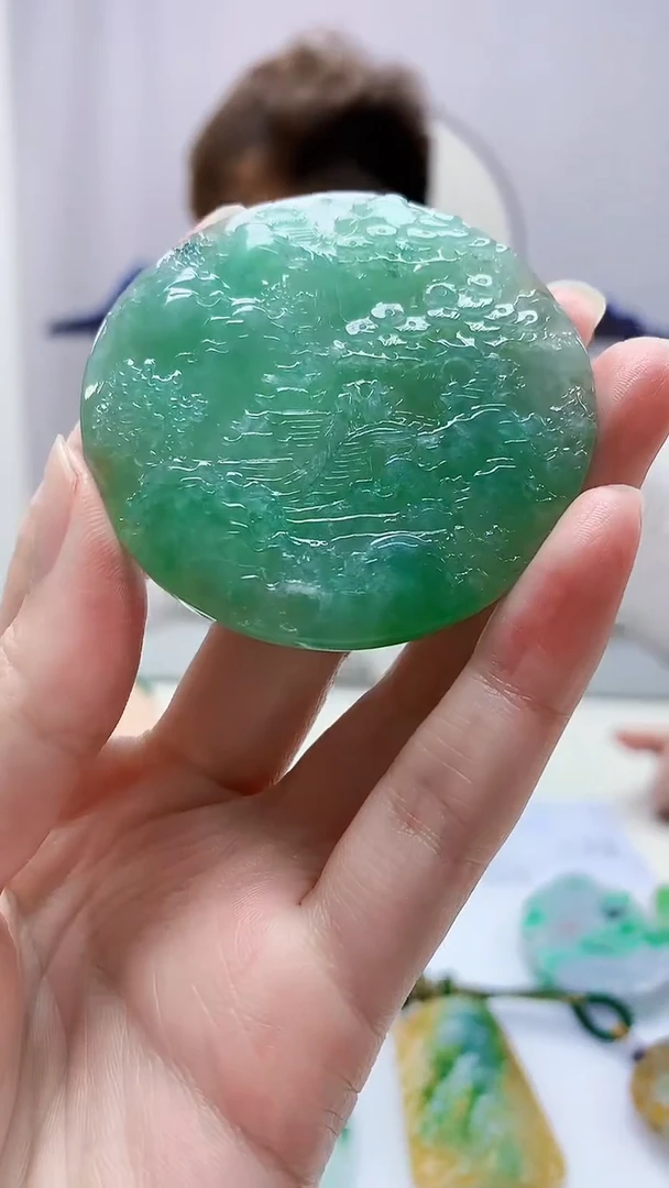 定制翡翠未镶嵌4868zm-毛货挂件139山水