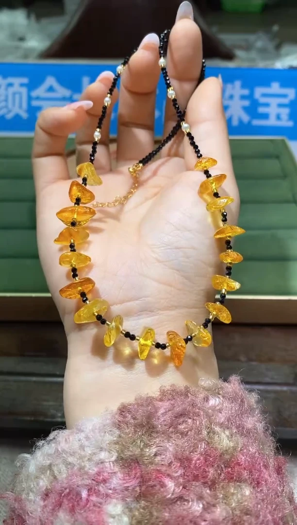 【闪购商品】琥珀颈饰未镶嵌多样性发一件627