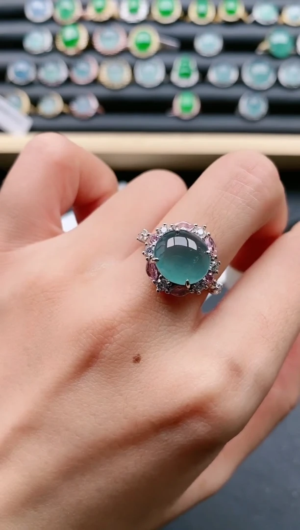 【闪购商品】翡翠戒指银S925镶嵌111111