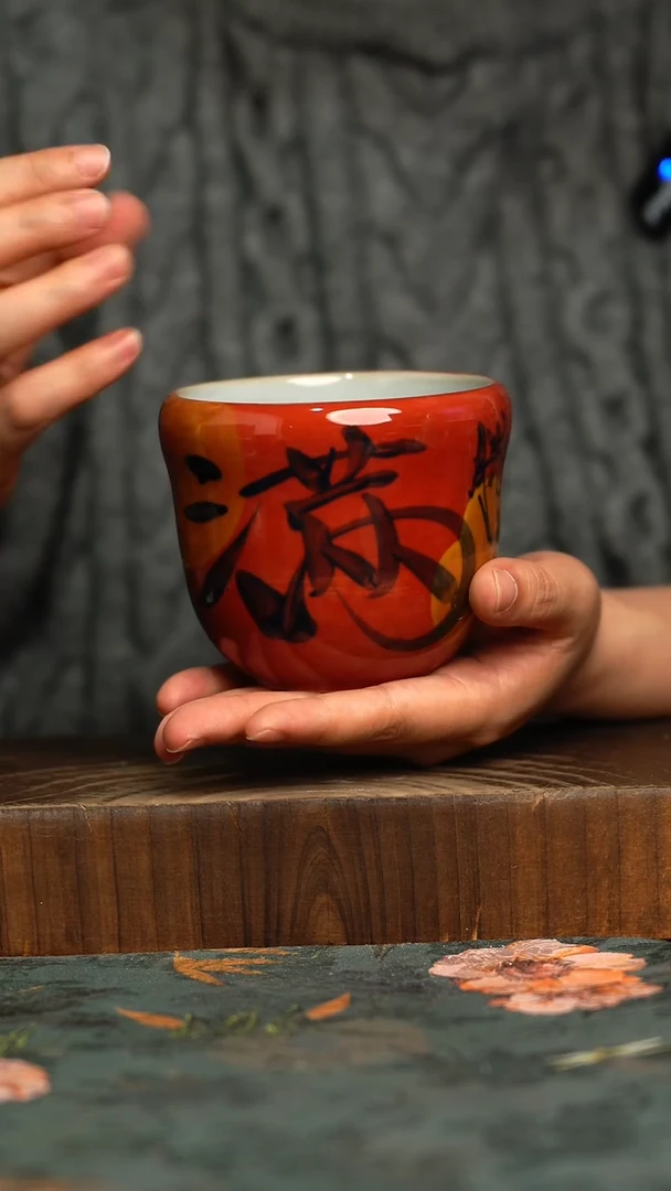 杯釉下彩手工手绘同款陶器