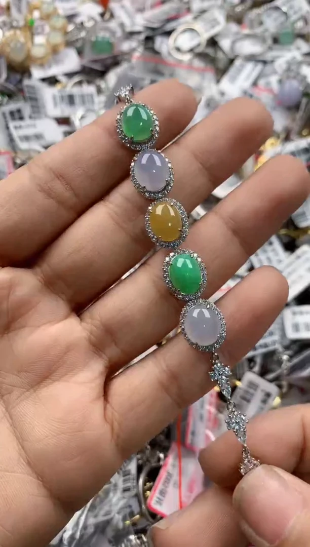 银S925镶嵌戒指翡翠666    4