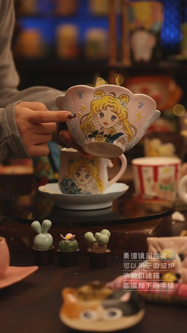 陶瓷景德镇可爱陶瓷釉下彩绘设计师款
