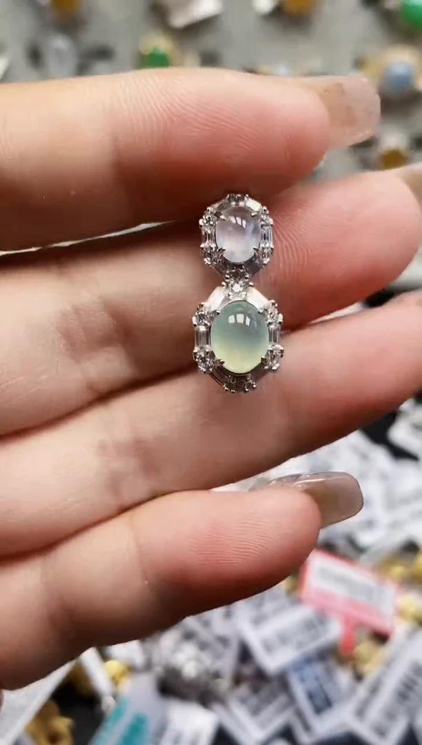 银S925镶嵌戒指翡翠0088