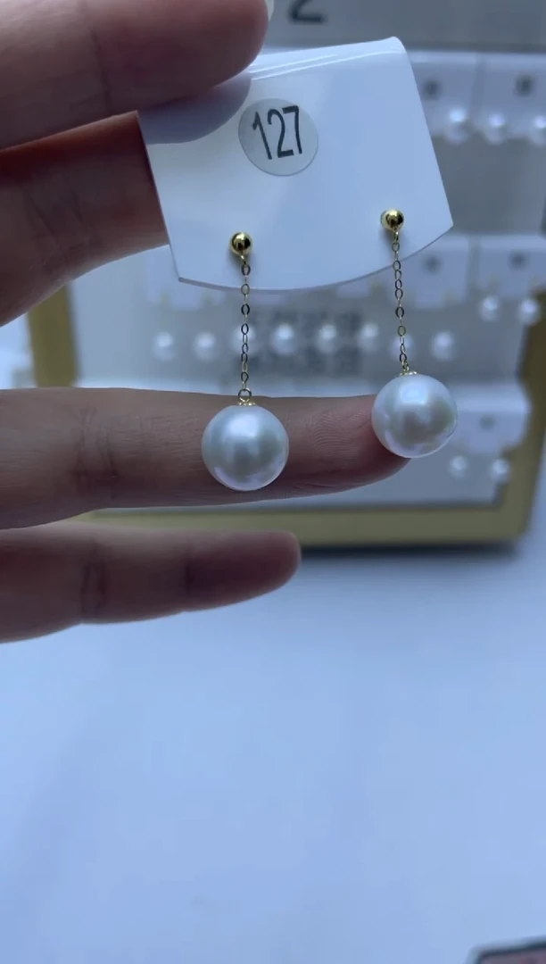 18K金镶嵌耳饰淡水珍珠127
