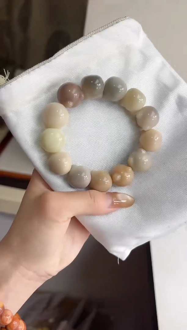 手串菩提根/象牙果沐t80干磨横孔猫猫头18mm手串