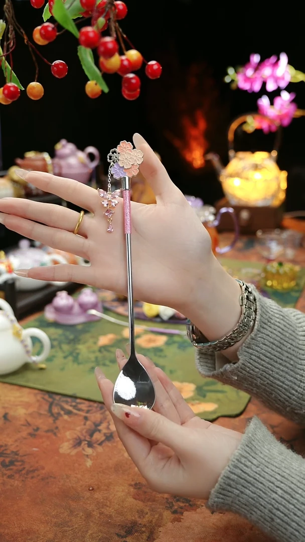 【闪购商品】粉色手工咖啡勺茶勺