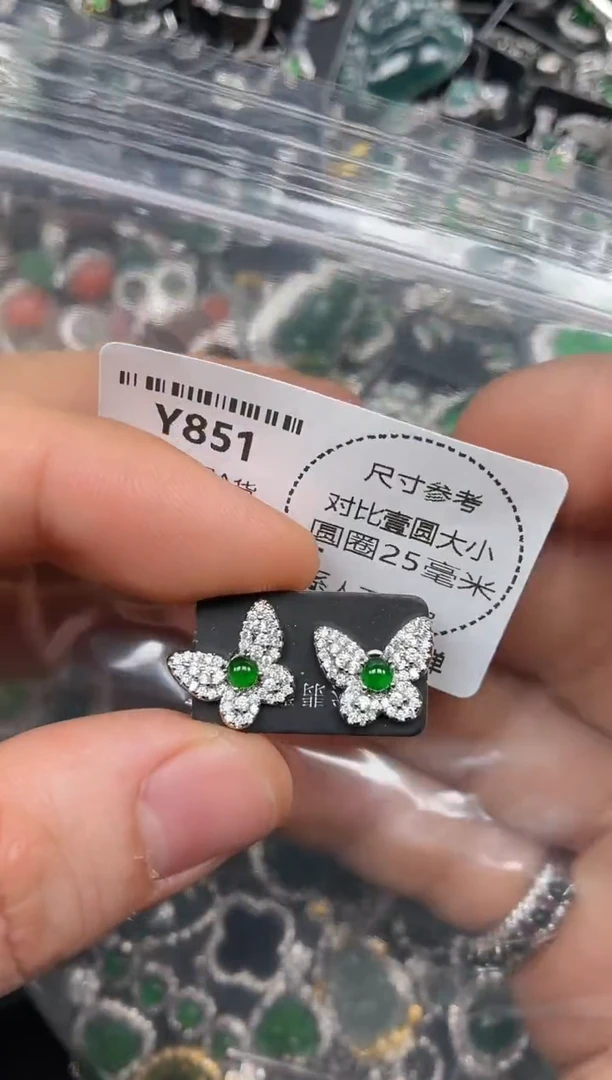 颈饰未镶嵌翡翠Y851耳钉