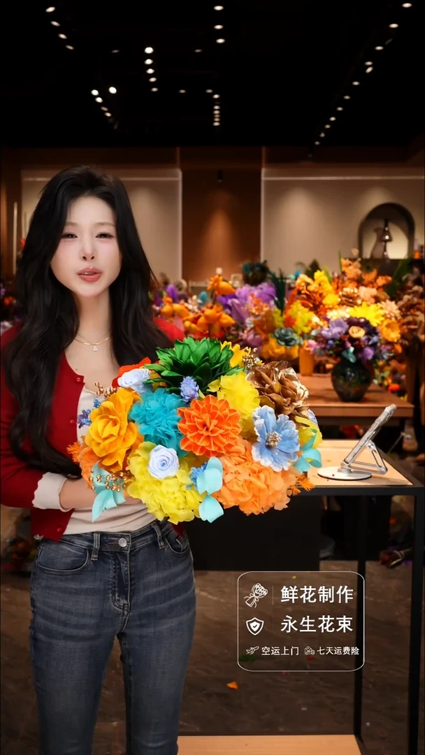 手工艺品琉璃手工花器花束空运包邮送货上门-以图片为准