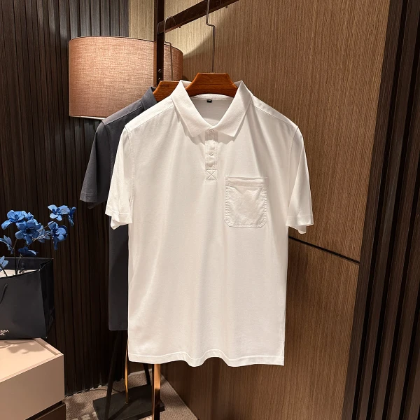 【老钱经典款 百搭休闲】2025夏季新款男士简约纯色百搭翻领POLO衫
