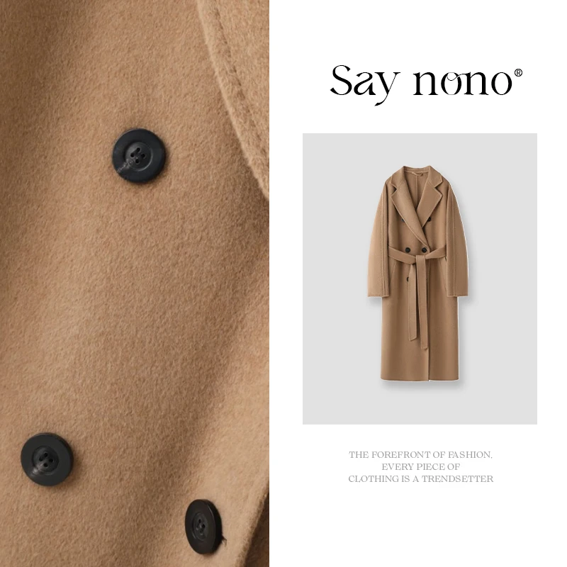 懒猫nono│Saynono 100骆驼绒长款大衣外套/BL6899869