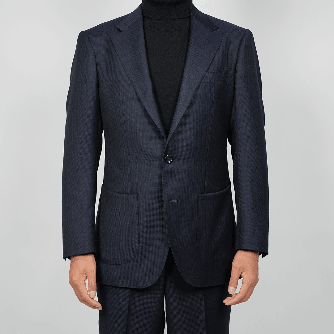 西装定制 杰N亚51800同款 藏青色高博乐面料100%羊毛商务休闲套西