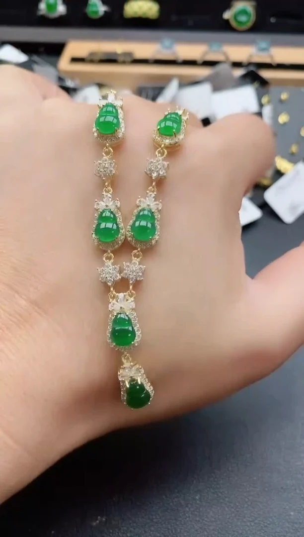 套链银S925镶嵌翡翠1