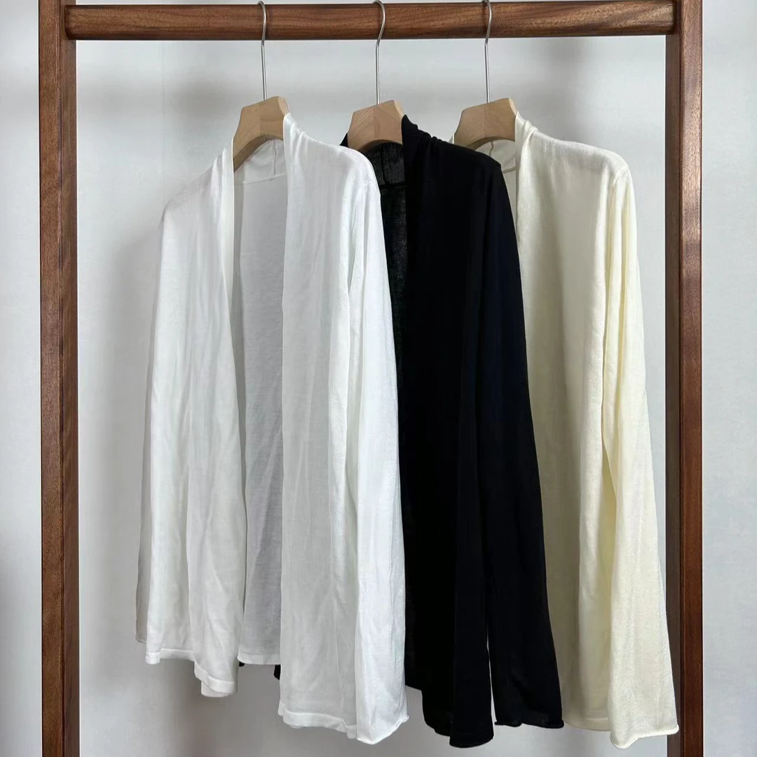 【0959】柔软亲肤超细超薄针织防晒开衫空调衫外套吊带裙外搭上衣