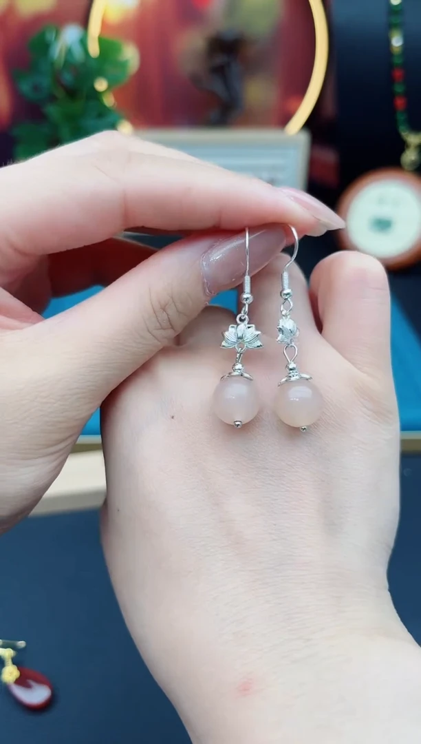 玛瑙/玉髓耳饰银S925镶嵌324000