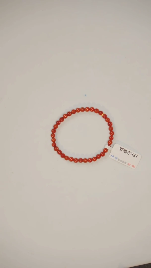 【闪购商品】南红玛瑙手串18K金镶嵌手串