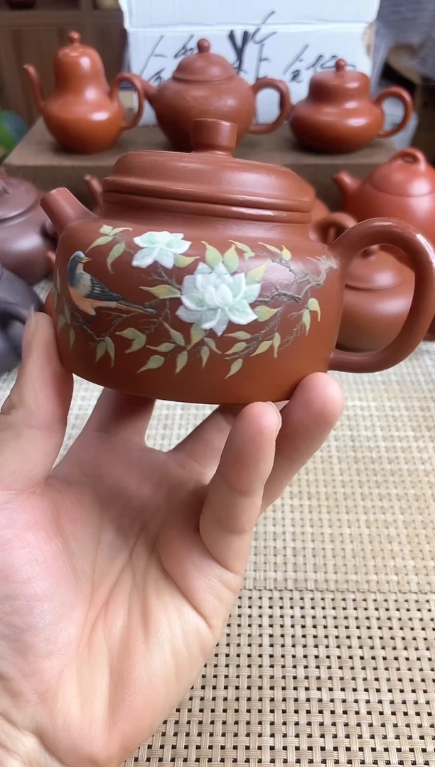 茶壶紫砂刻绘德中180cc左右