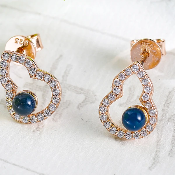 一了个卜【浪漫假日】多米尼加蓝珀耳环