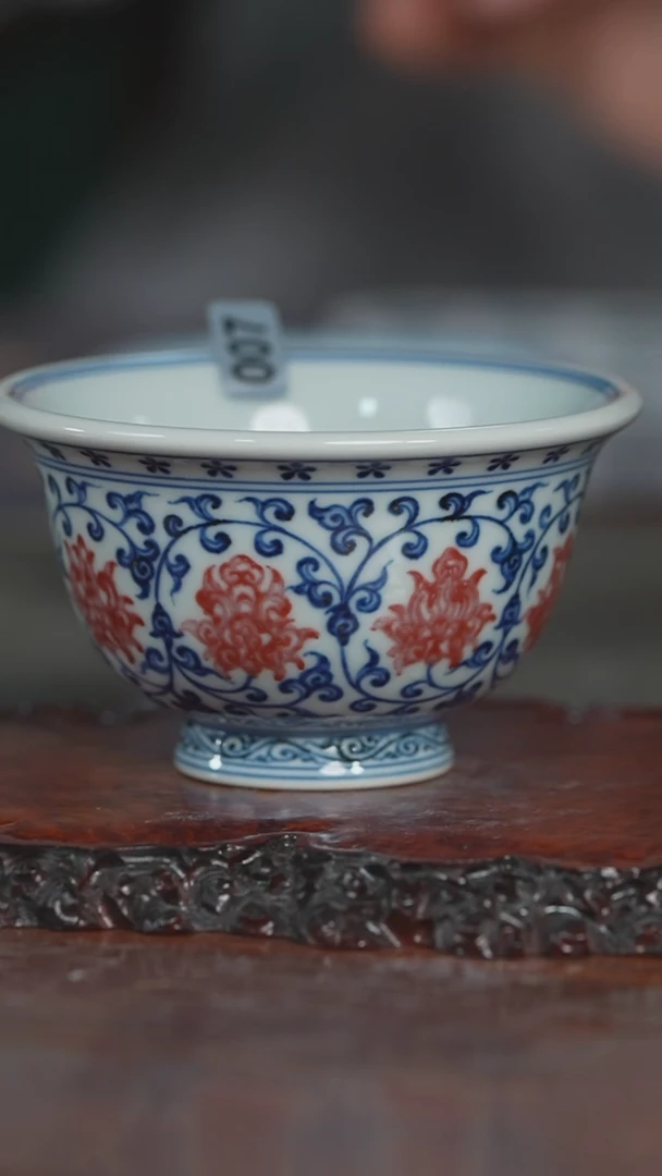 【闪购商品】润翠堂釉里红压手杯007