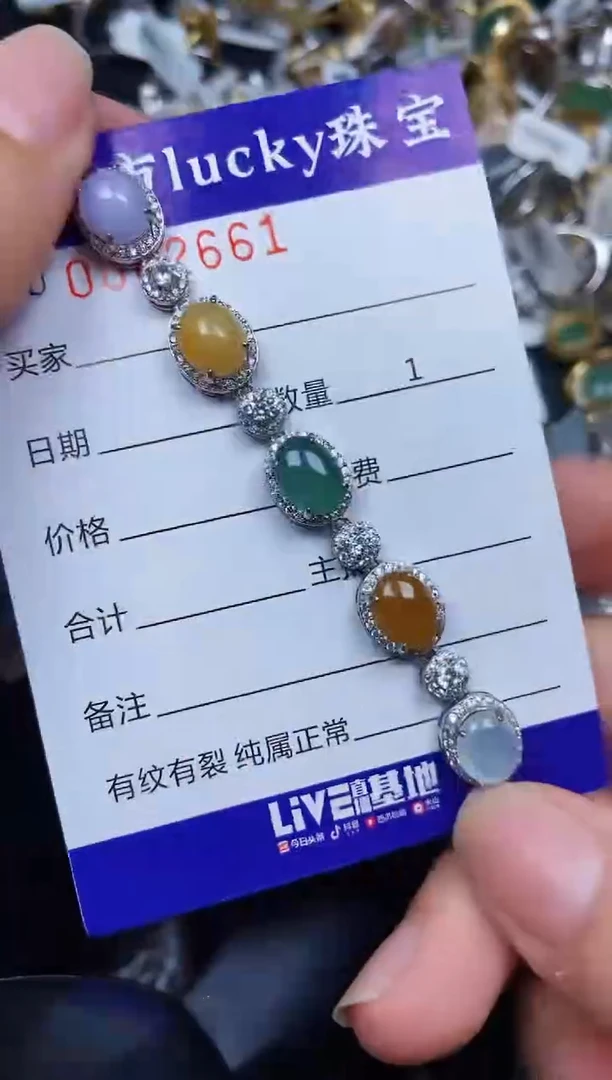 翡翠银S925镶嵌颈饰2661