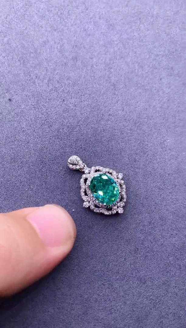 银S925镶嵌颈饰帕拉依巴碧玺00000