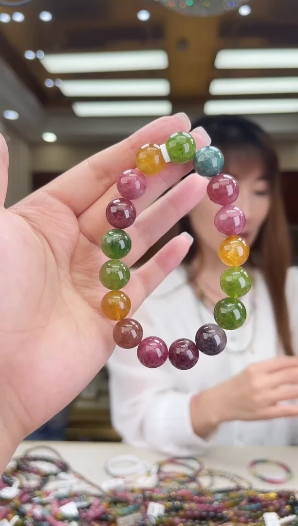 /未镶嵌碧玺12mm+碧玺单圈多样性发货