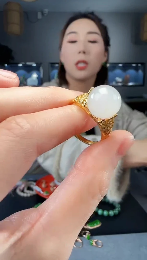 【闪购商品】和田玉戒指银S925镶嵌1