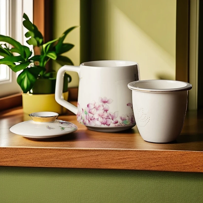 中式茶水分离杯泡茶杯负离子杯个人专用茶具茶器泡茶器具网红款