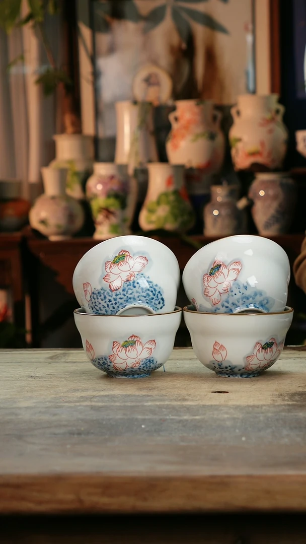 【闪购商品】瓷片景德镇纯手工釉下彩精品花瓶