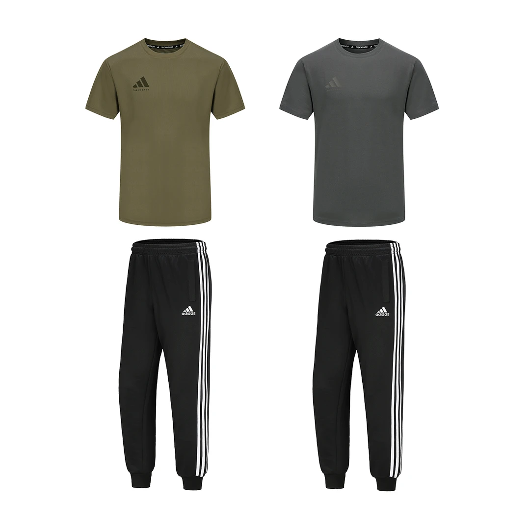 【阿迪官方正品】阿迪达斯运动新LOGOT恤短袖+经典LOGO长裤组合