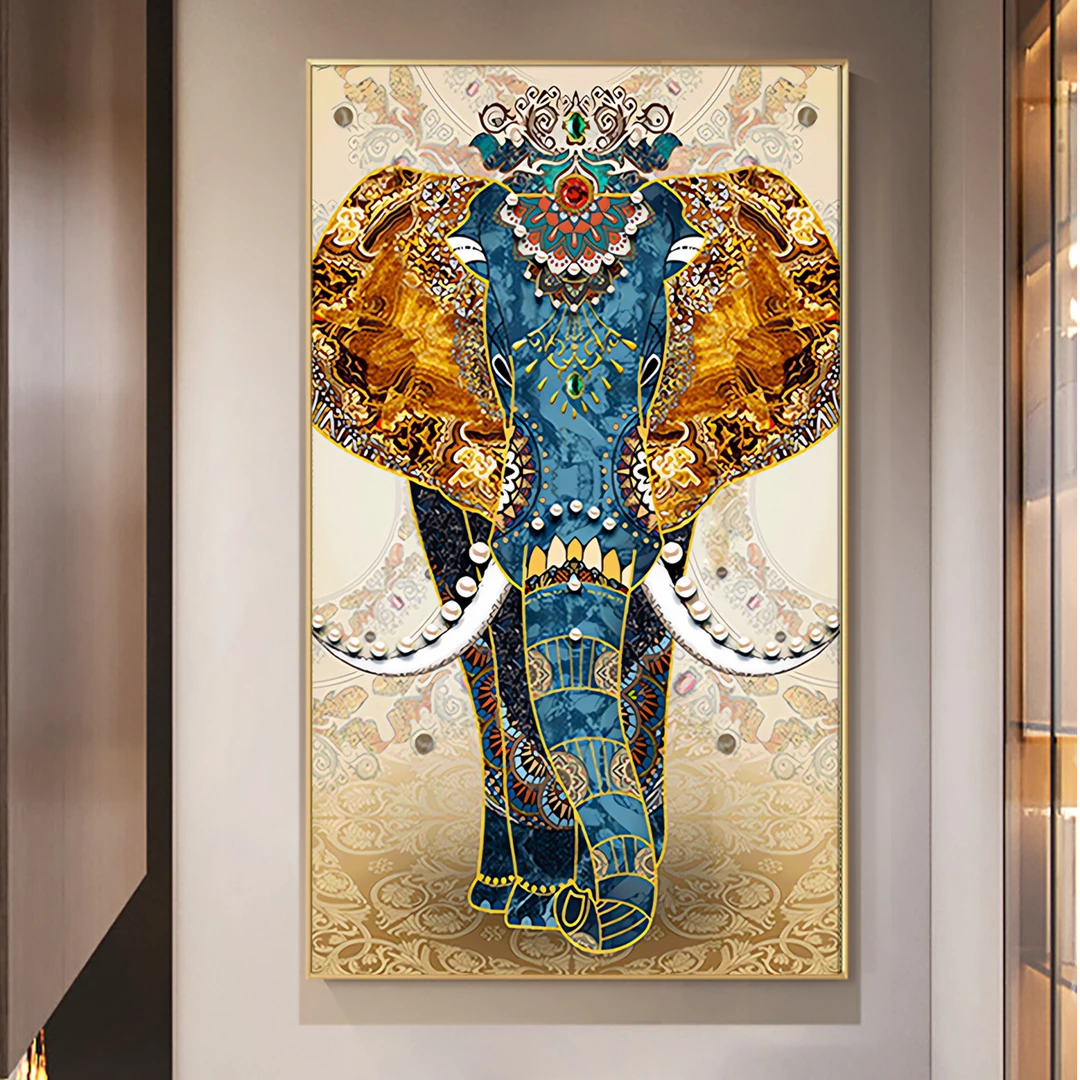 DC/蒂彩吉象如意满钻钻石画手工DIY点钻轻奢十字绣装饰画幻彩