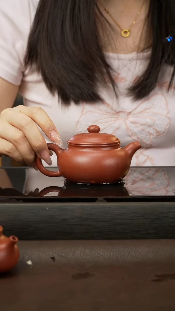 茶壶紫砂20，仿古，朱泥，180cc