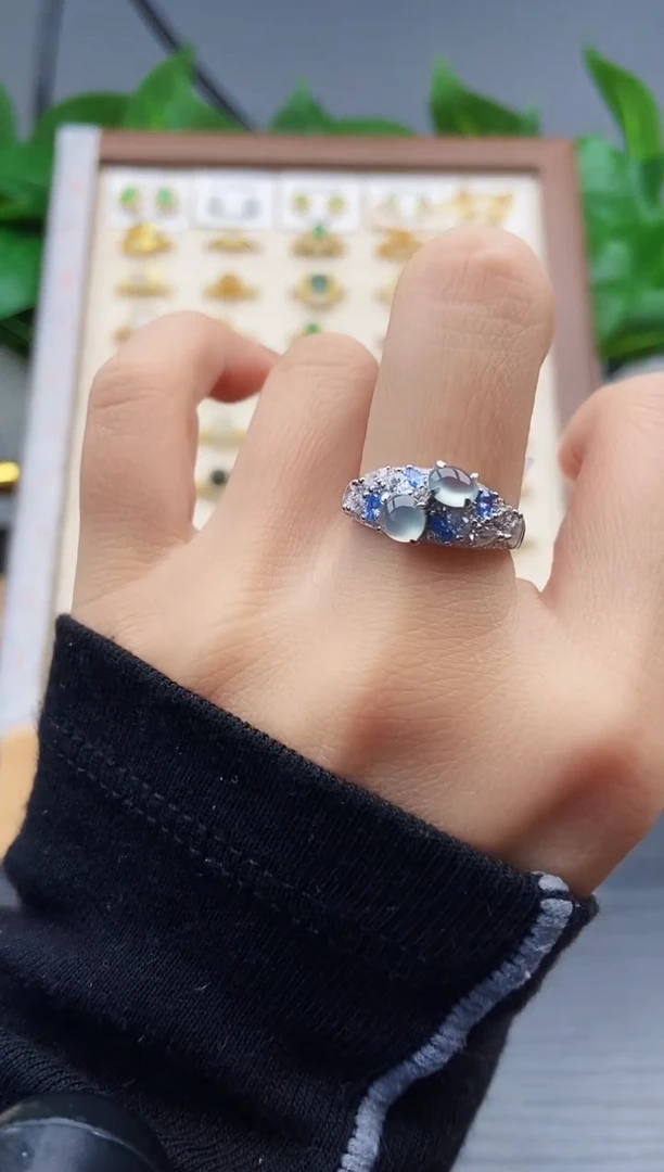 银S925镶嵌戒指翡翠12