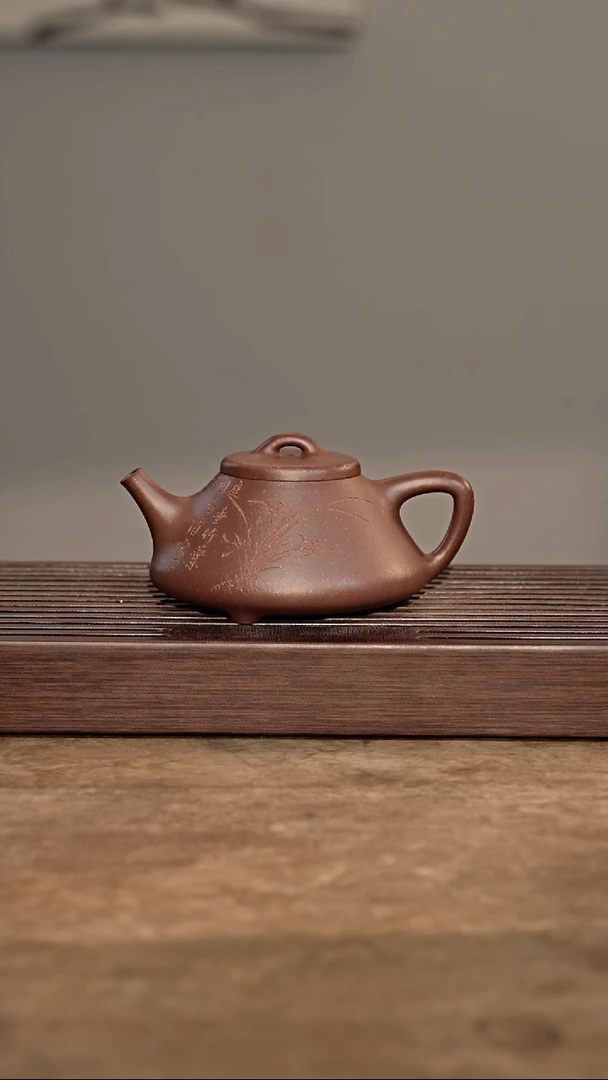 【闪购商品】紫砂壶全手工子冶石瓢千禧紫泥168cc