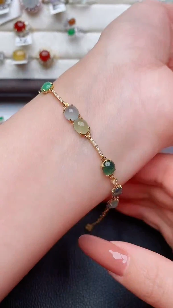 银S925镶嵌戒指翡翠...