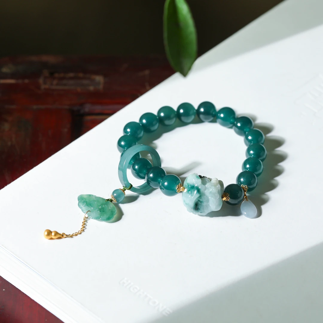 【意婵】天然高品蓝水翡翠单圈18k金-908949