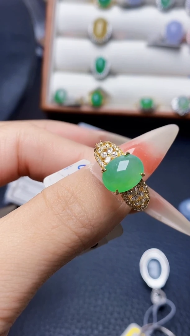 银S925镶嵌戒指翡翠2139