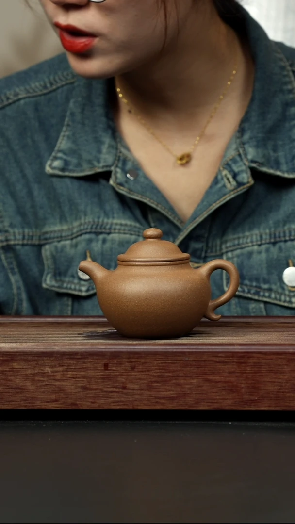紫砂茶壶芝麻绿 莲子 全手工
