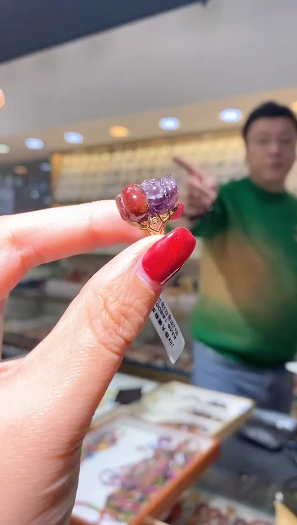 【闪购商品】水晶戒指18K金镶嵌戒指