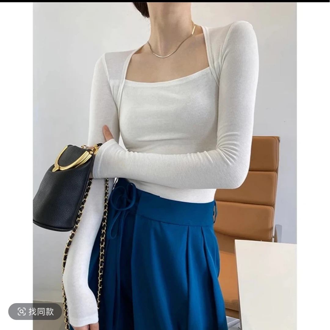 特价羊毛天丝方领超柔女式打底衫