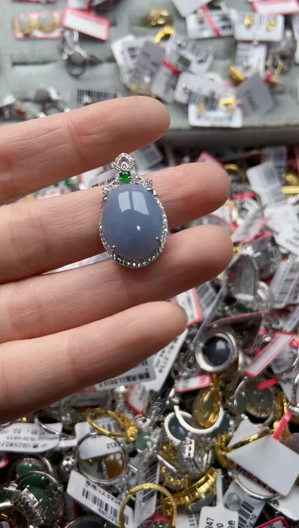 翡翠戒指银S925镶嵌8888---3