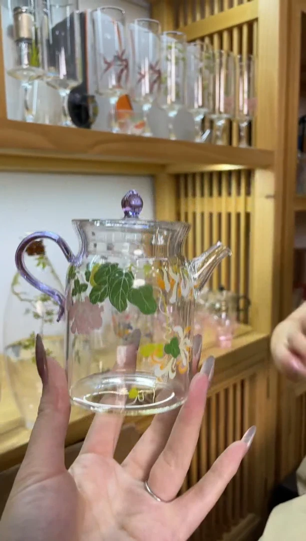 九河小执壶紫把芙蓉花