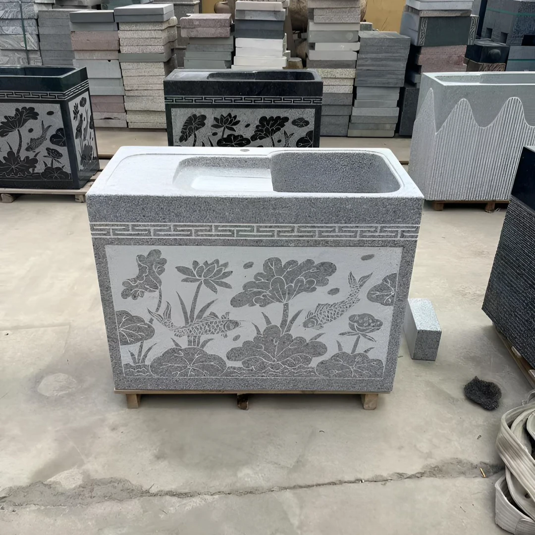 花岗岩石材洗衣台带搓衣板户外石头水槽家用阳台室外适用庭院