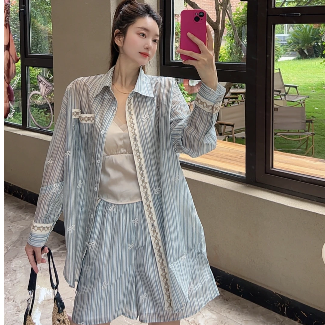 Fizzfly设计师品牌 25夏 条纹 衬衫 +短裤 套装 ganjue买手店