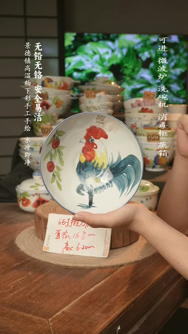 瓷景德镇高温瓷釉下彩手绘陶瓷万能
