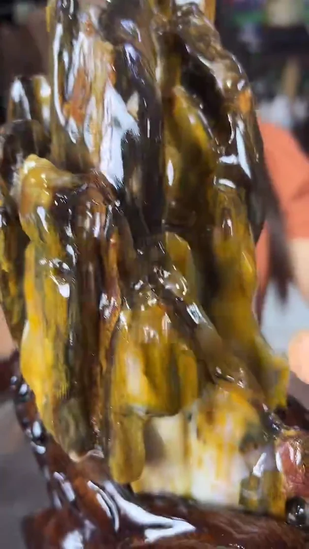 缅甸天然树化玉摆件