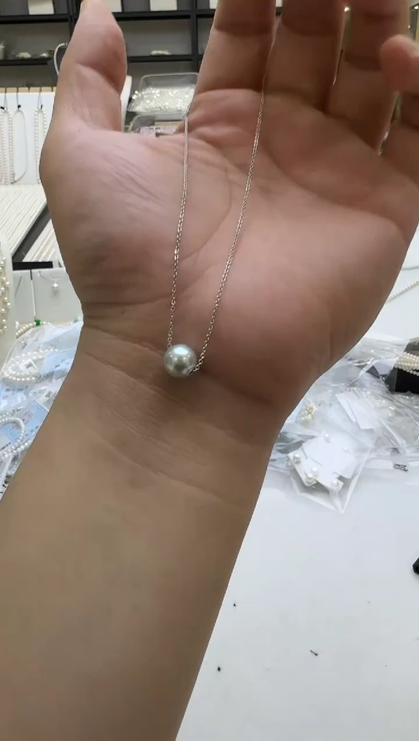 海水珍珠银S925镶嵌吊坠(赠链)7-8mm 真多麻路路通