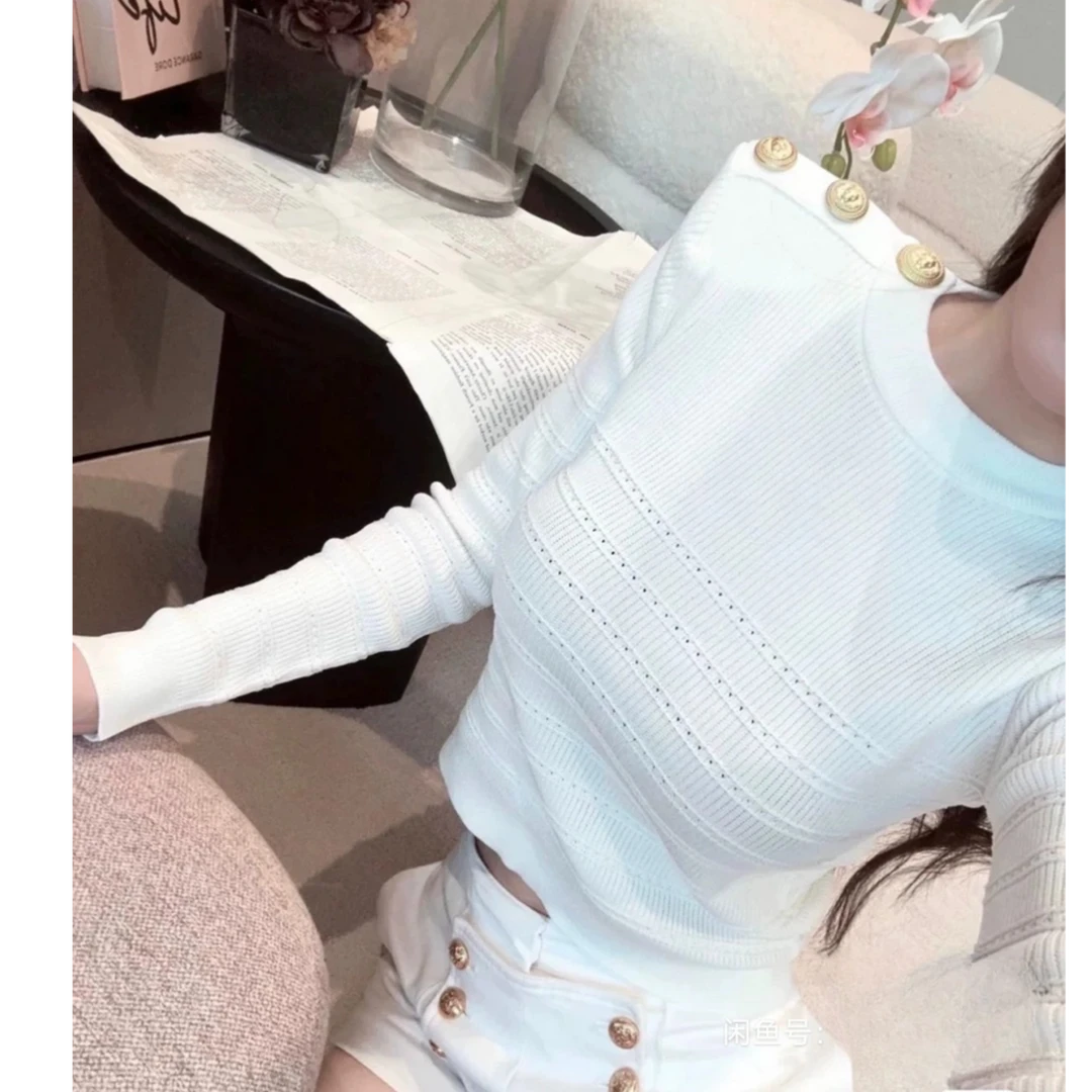 99新 BALMAIN/巴尔曼 双双臻选/cc00265/巴尔曼毛衣/34码